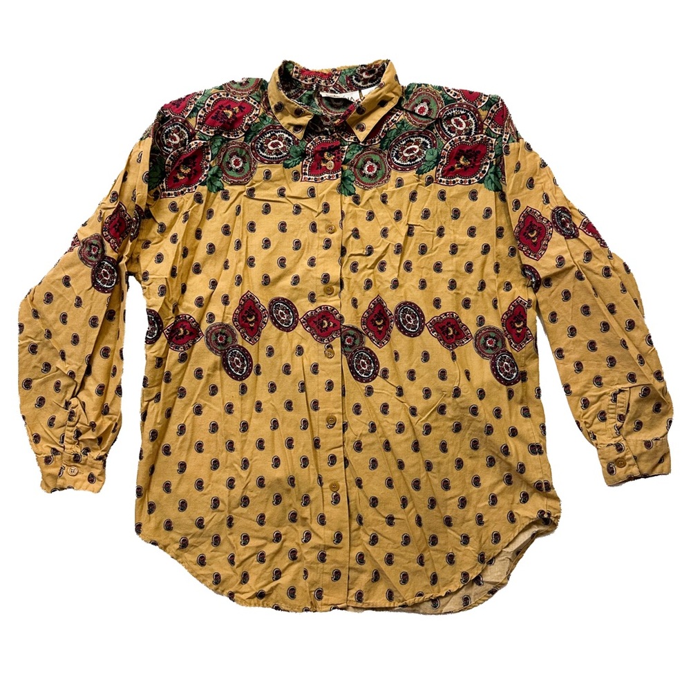 Vintage 80's Women's Paisley Button-Up